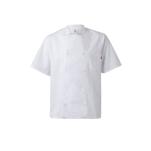 VL DURGA. Jaleca de cozinha de popelina (110g/m²) de manga curta, em algodão (35%) e poliéster (65%)