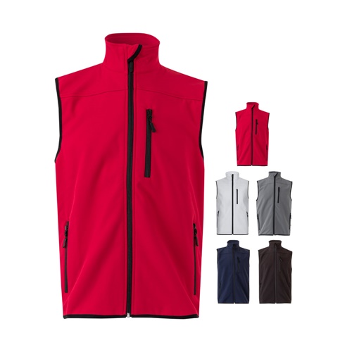 VL VARUNA. Colete soft shell (280g/m²), com forro polar, em poliéster (94%) e elastano (6%)