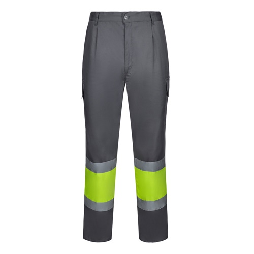VL ARTEMIS. Calças bicolor, em sarja (190g/m²), em algodão (20%) e poliéster (80%)