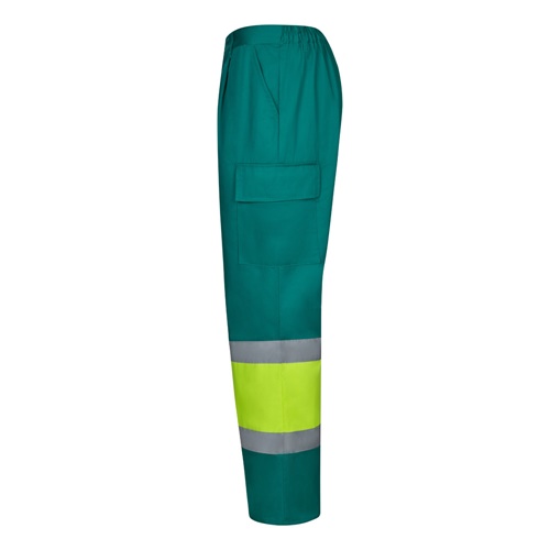 VL ARTEMIS. Calças bicolor, em sarja (190g/m²), em algodão (20%) e poliéster (80%)