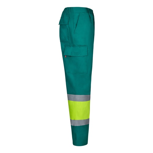 VL ARTEMIS. Calças bicolor, em sarja (190g/m²), em algodão (20%) e poliéster (80%)