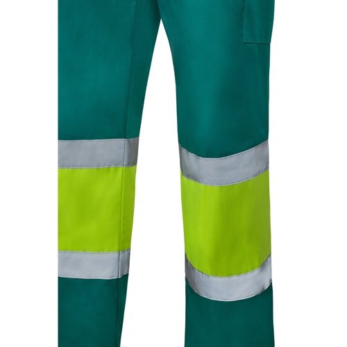 VL ARTEMIS. Calças bicolor, em sarja (190g/m²), em algodão (20%) e poliéster (80%)