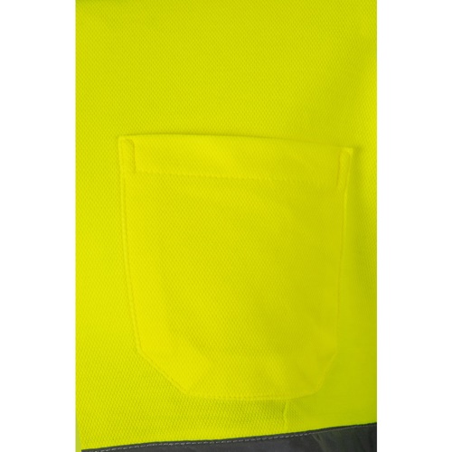 VL PLUTO. Polo bicolor piqué (150g/m²) de manga comprida, em algodão (55%) e poliéster (45%)