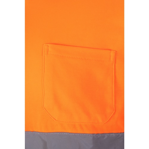 VL PLUTO. Polo bicolor piqué (150g/m²) de manga comprida, em algodão (55%) e poliéster (45%)