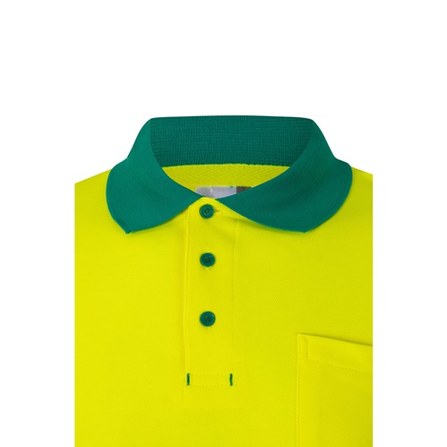 VL PLUTO LARGE. Polo bicolor piqué (150g/m²) de manga comprida, em algodão (55%) e poliéster (45%)
