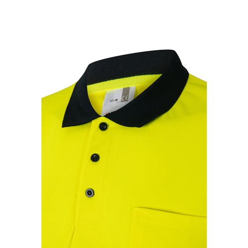 VL FORTUNA. Polo bird-eye (140g/m²) de manga curta, em poliéster (100%)