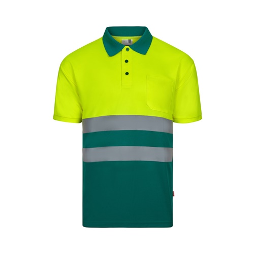 VL FORTUNA. Polo bird-eye (140g/m²) de manga curta, em poliéster (100%)
