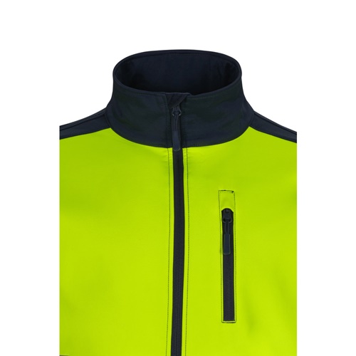 VL HESTIA. Casaco bicolor soft shell (280g/m²), em poliéster (96%) e elastano (4%)