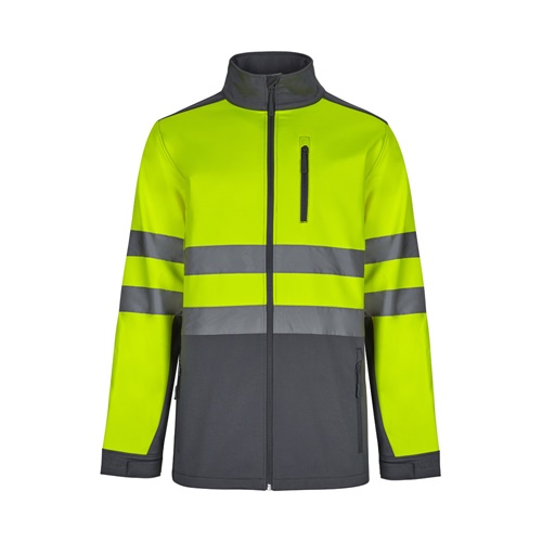 VL HESTIA. Casaco bicolor soft shell (280g/m²), em poliéster (96%) e elastano (4%)
