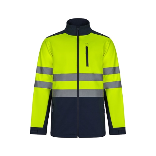 VL HESTIA LARGE. Casaco soft shell (280g/m²) bicolor, com forro polar e membrana de TPU, em poliéster (96%) e elastano (4%)