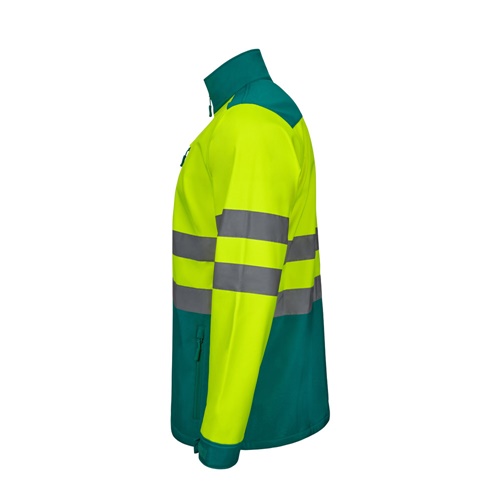 VL HESTIA LARGE. Casaco soft shell (280g/m²) bicolor, com forro polar e membrana de TPU, em poliéster (96%) e elastano (4%)