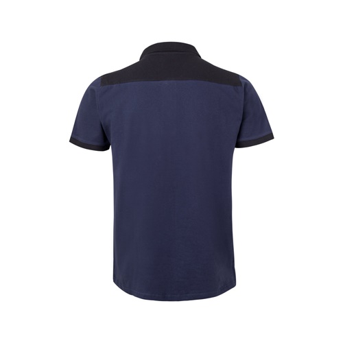 VL VELES. Polo piqué stretch bicolor (200g/m²) de manga curta, em poliéster (96%) e elastano (4%)