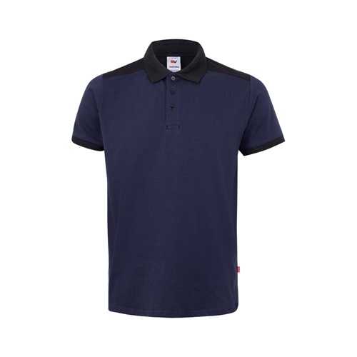 VL VELES. Polo piqué stretch bicolor (200g/m²) de manga curta, em poliéster (96%) e elastano (4%)