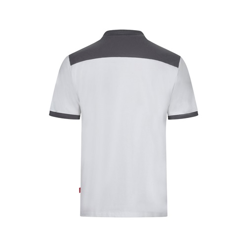 VL VELES. Polo piqué stretch bicolor (200g/m²) de manga curta, em poliéster (96%) e elastano (4%)