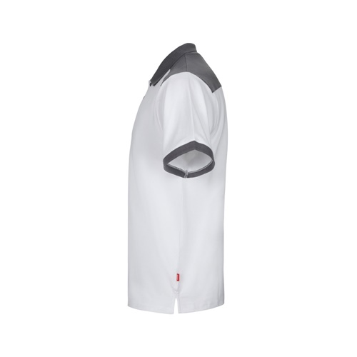 VL VELES. Polo piqué stretch bicolor (200g/m²) de manga curta, em poliéster (96%) e elastano (4%)