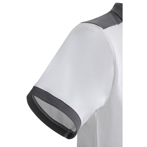 VL VELES. Polo piqué stretch bicolor (200g/m²) de manga curta, em poliéster (96%) e elastano (4%)