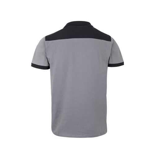 VL VELES. Polo piqué stretch bicolor (200g/m²) de manga curta, em poliéster (96%) e elastano (4%)