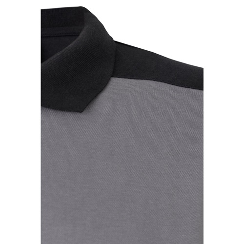 VL VELES. Polo piqué stretch bicolor (200g/m²) de manga curta, em poliéster (96%) e elastano (4%)
