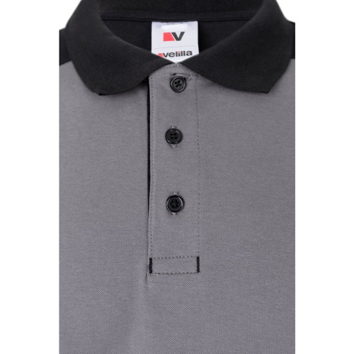 VL VELES. Polo piqué stretch bicolor (200g/m²) de manga curta, em poliéster (96%) e elastano (4%)