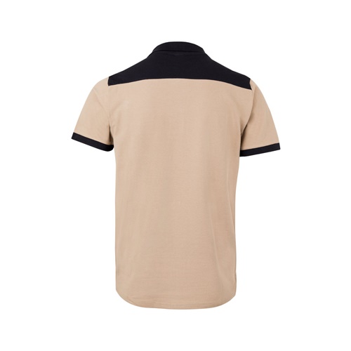 VL VELES. Polo piqué stretch bicolor (200g/m²) de manga curta, em poliéster (96%) e elastano (4%)