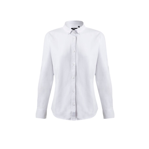 VL PRITHVI WOMEN. Camisa Oxford (180 g/m²) para mulher em algodão (50%), poliéster (45%) e elastano (5%)