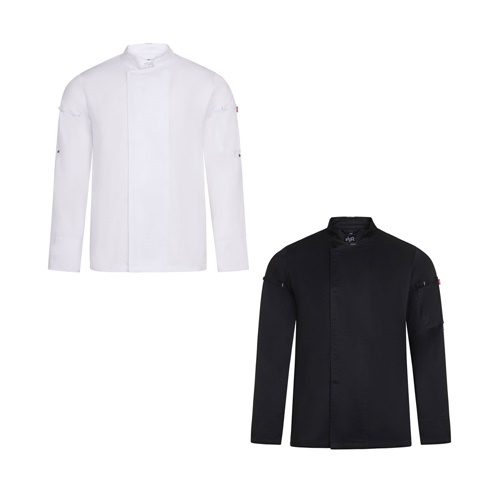 VL AGNI. Jaleca de cozinha (190 g/m²) unisexo, em algodão (35%) e poliéster reciclado (65%)