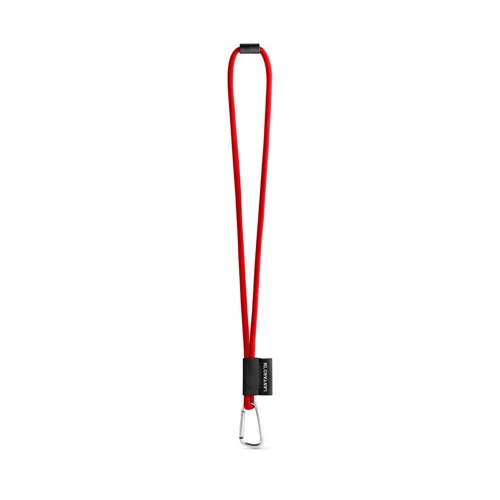 75089. SET Lanyard TUBE Long (Ø 7 mm) com Mosquetão D-shape 55 mm e Fecho de segurança Ø 7 mm