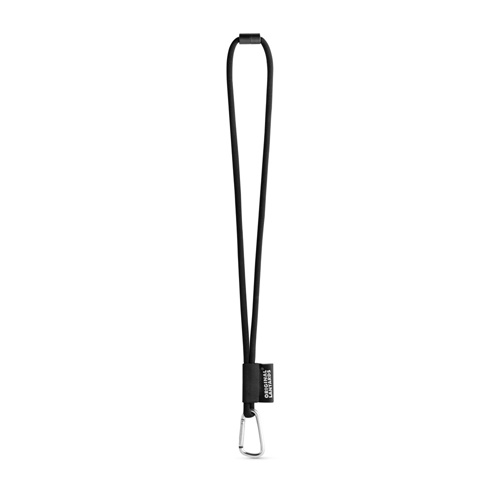 75089. SET Lanyard TUBE Long (Ø 7 mm) com Mosquetão D-shape 55 mm e Fecho de segurança Ø 7 mm