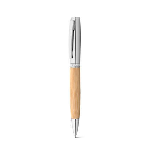 FUJI. Esferográfica em bambu e metal com estojo