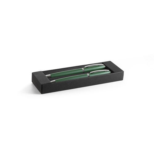 RE-LANDO-SET. Conjunto de roller e esferográfica com corpo em alumínio reciclado (100% rAL)