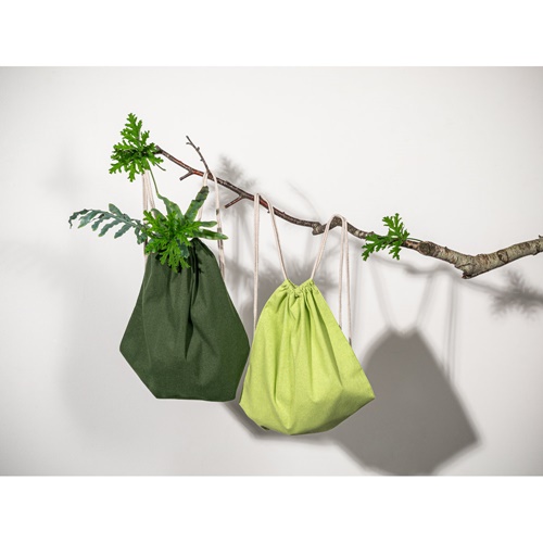 ISTANBUL. Saco tipo mochila em algodão reciclado (70%) e poliéster (30% rPET) (150 g/m²)