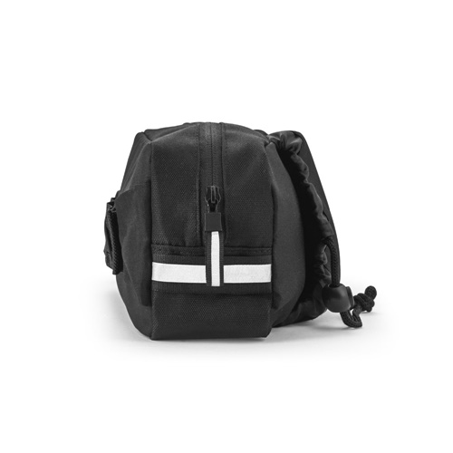 DELFOS POUCH. Bolsa de cintura em poliéster reciclado 300D e poliéster reciclado 600D com elementos refletores