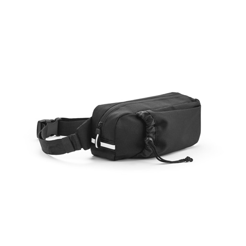 DELFOS POUCH. Bolsa de cintura em poliéster reciclado 300D e poliéster reciclado 600D com elementos refletores