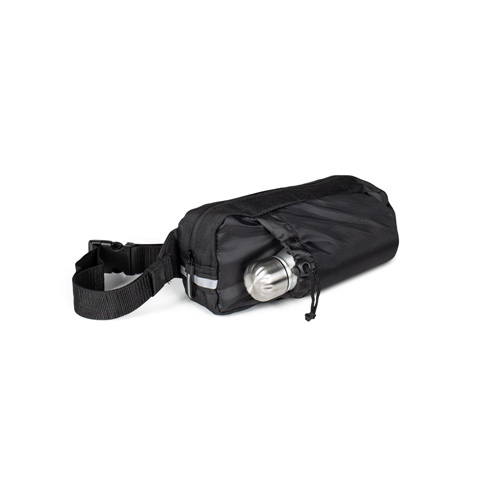 DELFOS POUCH. Bolsa de cintura em poliéster reciclado 300D e poliéster reciclado 600D com elementos refletores