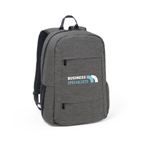 BUSINESS. Mochila para computador portátil em poliéster reciclado 300D