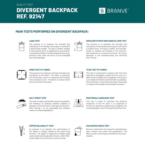 DIVERGENT BACKPACK II. Mochila para portátil até 15'6'' em tecido e PU