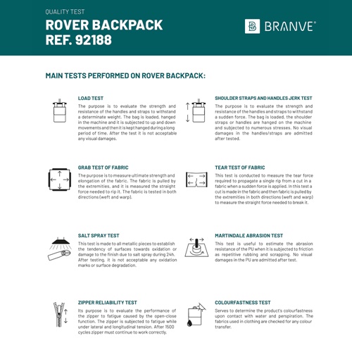 ROVER BACKPACK II. Mochila em tecido e PU