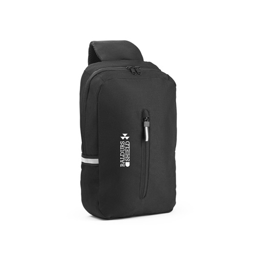 DELFOS. Mochila a tiracolo em poliéster reciclado 300D e poliéster reciclado 600D, com forro em poliéster reciclado 210D