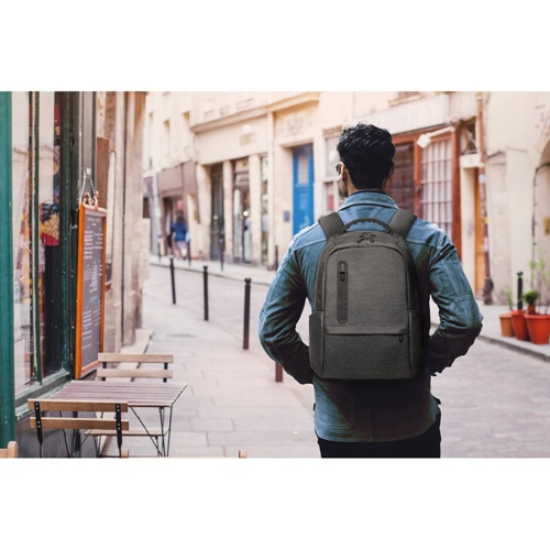 RE-BOSTON. Mochila para computador portátil em Nylon reciclado 2Tone resistente à água com compartimento em 210D