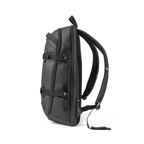 KAMPALA. Mochila para computador portátil em poliéster reciclado 900D de alta densidade, com revestimento resistente à água e forro em poliéster reciclado 210D 17'3"