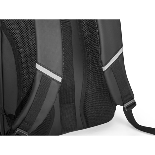 KAMPALA. Mochila para computador portátil em poliéster reciclado 900D de alta densidade, com revestimento resistente à água e forro em poliéster reciclado 210D 17'3"