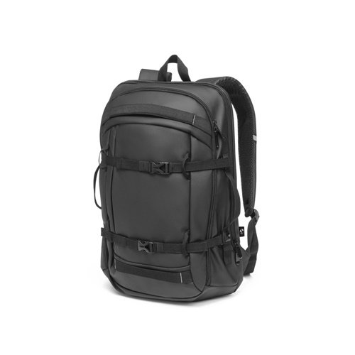 KAMPALA. Mochila para computador portátil em poliéster reciclado 900D de alta densidade, com revestimento resistente à água e forro em poliéster reciclado 210D 17'3"