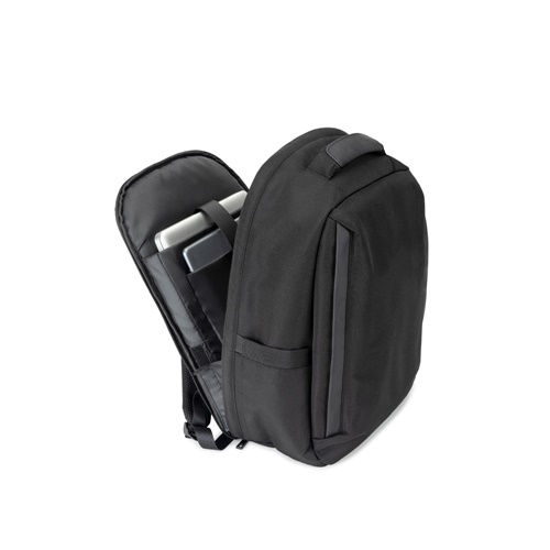 YANGON BPACK. Mochila antirroubo, em sarja com revestimento repelente à água e poliéster reciclado 600D, para computador portátil 17'3"