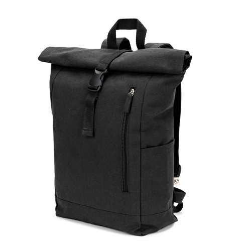 SAINT. Mochila "roll top" em algodão reciclado e poliéster reciclado (380 g/m²)
