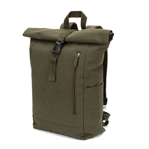 SAINT. Mochila "roll top" em algodão reciclado e poliéster reciclado (380 g/m²)