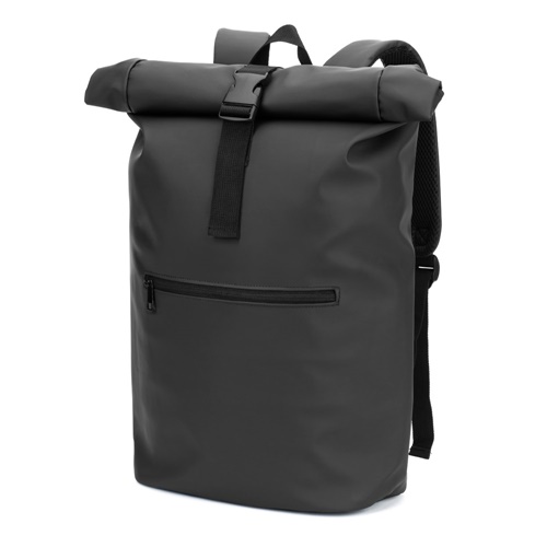 PORTLAND. A mochila "roll top" em PU com bolso para computador portátil 16"