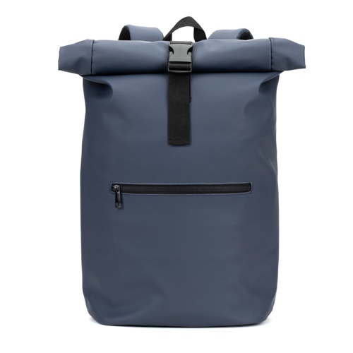 PORTLAND. A mochila "roll top" em PU com bolso para computador portátil 16"