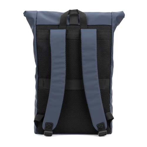 PORTLAND. A mochila "roll top" em PU com bolso para computador portátil 16"