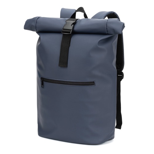 PORTLAND. A mochila "roll top" em PU com bolso para computador portátil 16"