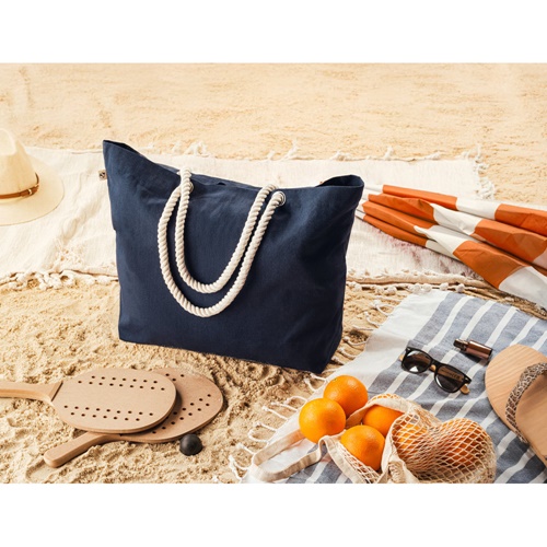 ATHENS. Saco de praia em algodão reciclado (70%) e poliester reciclado (30%) (220 g/m²)